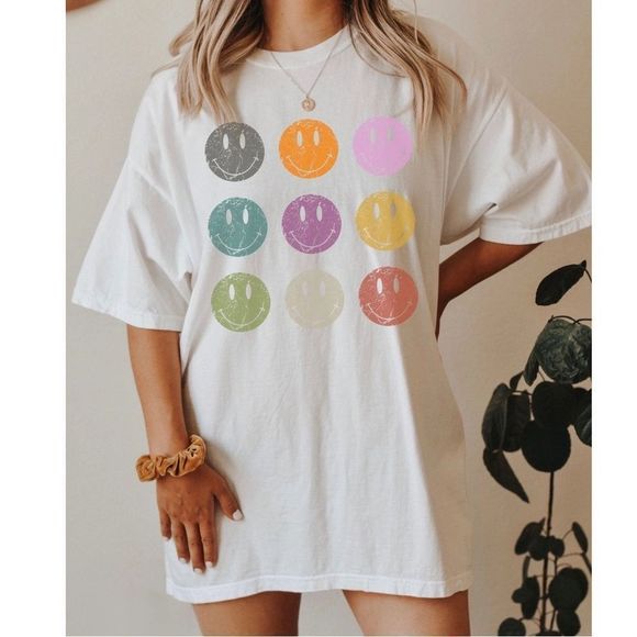 Comfort Colors Tee smiley grid - Picture 2 of 2